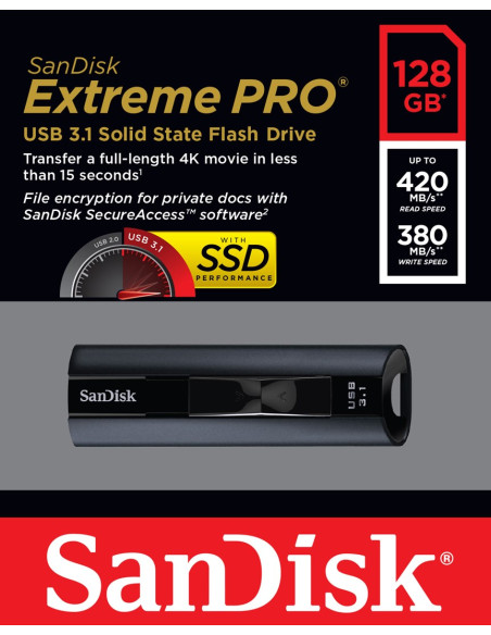 Extreme Pro Usb 3.1/Solid State Flash Drive 128Gb