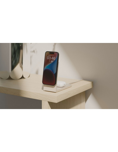 Ładowarka Bezprzewodowa Qi2 15W Do Dwóch Urządzeń - Native Union Rise 2-In-1 Kompatybilna Z Magsafe (Sandstone)