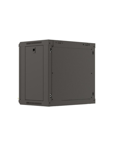 Lanberg Szafa Instalacyjna Rack Wisząca 19" 9U 540X350 Czarna Drzwi Przeszklone (Flat Pack)