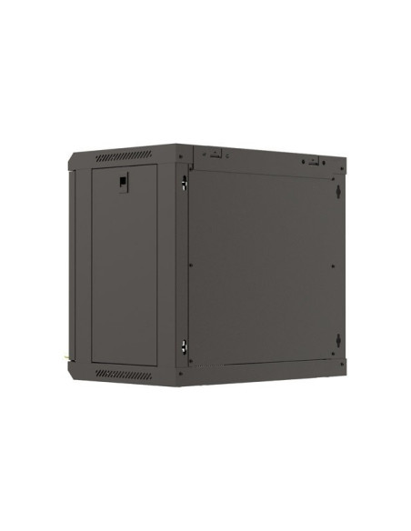 Lanberg Szafa Instalacyjna Rack Wisząca 19" 9U 540X350 Czarna Drzwi Przeszklone (Flat Pack)