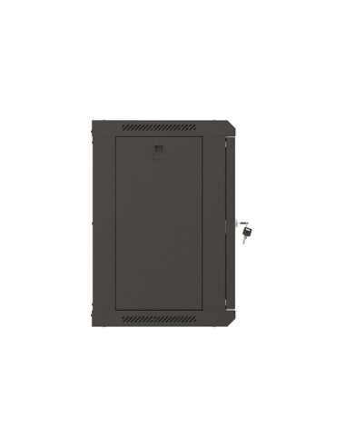 Lanberg Szafa Instalacyjna Rack Wisząca 19" 9U 540X350 Czarna Drzwi Przeszklone (Flat Pack)