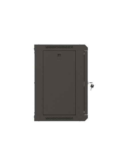 Lanberg Szafa Instalacyjna Rack Wisząca 19" 9U 540X350 Czarna Drzwi Przeszklone (Flat Pack)