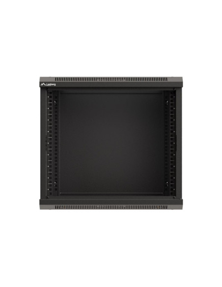 Lanberg Szafa Instalacyjna Rack Wisząca 19" 9U 540X350 Czarna Drzwi Przeszklone (Flat Pack)