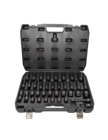 Awtools Zestaw Nasadek Udarowych 1/2" 40Cz. Krótkie I Długie Black Line