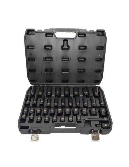 Awtools Zestaw Nasadek Udarowych 1/2" 40Cz. Krótkie I Długie Black Line