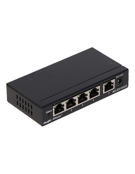 Ruijie Networks Rg-Es105Gd Przełącznik Sieciowy Nie Zarządzany Gigabit Ethernet (10/100/1000) Czarny
