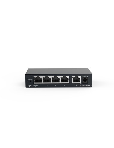 Ruijie Networks Rg-Es105Gd Przełącznik Sieciowy Nie Zarządzany Gigabit Ethernet (10/100/1000) Czarny