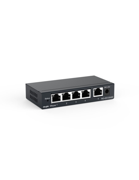 Ruijie Networks Rg-Es105Gd Przełącznik Sieciowy Nie Zarządzany Gigabit Ethernet (10/100/1000) Czarny