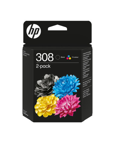 Hp Podwójny Zestaw Trójkolorowych/Czarnych Tuszów 308