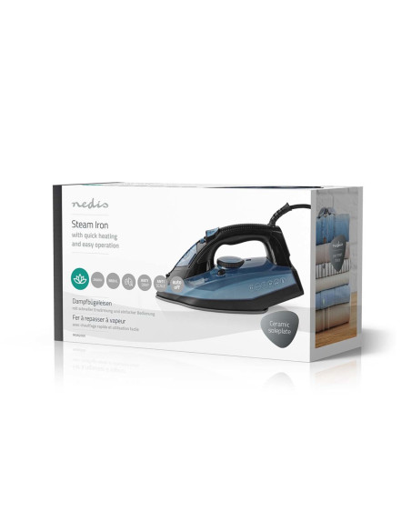 Nedis Iron2000 Żelazko Żelazko Suche Płyta Ceramiczna 2600 W Niebieski