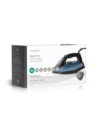 Nedis Iron2000 Żelazko Żelazko Suche Płyta Ceramiczna 2600 W Niebieski