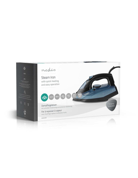 Nedis Iron2000 Żelazko Żelazko Suche Płyta Ceramiczna 2600 W Niebieski