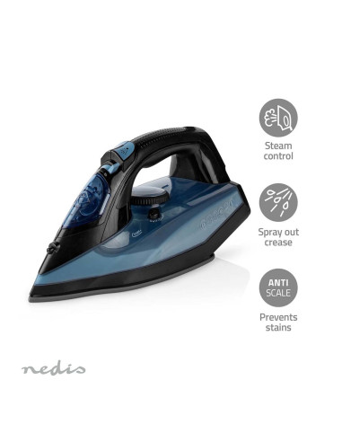 Nedis Iron2000 Żelazko Żelazko Suche Płyta Ceramiczna 2600 W Niebieski