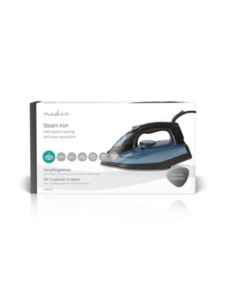 Nedis Iron2000 Żelazko Żelazko Suche Płyta Ceramiczna 2600 W Niebieski