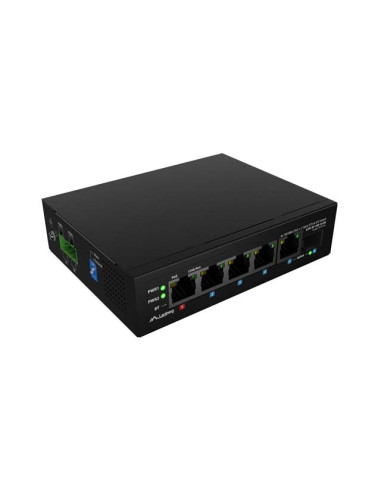 Switch Lanberg Ilfe-4P-1Ge-1S-90 Light Industrial Poe 1Xbt 3Xat Sfp+Eth Din Fast Ethernet