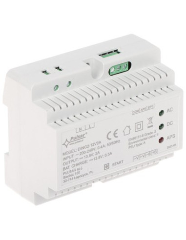 Ding2-12V2A Ding2 13,8V/2A Zasilacz Buforowy Impulsowy Na Szynę Din Grade 2