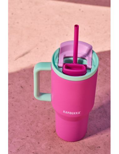Kubek Termiczny Z Teleskopową Słomką Kambukka Rio Tumbler 950Ml Bubblegum Mint
