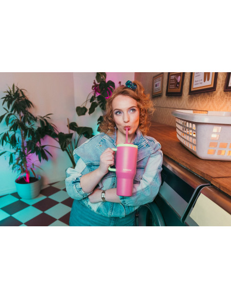 Kubek Termiczny Z Teleskopową Słomką Kambukka Rio Tumbler 950Ml Bubblegum Mint