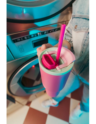 Kubek Termiczny Z Teleskopową Słomką Kambukka Rio Tumbler 950Ml Bubblegum Mint