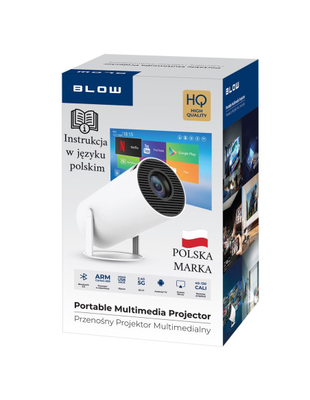 Blow Projektor Przenośny Androidtv Hd Cinema White