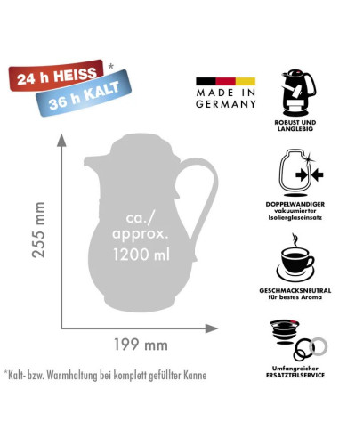 Rotpunkt Dzbanek Termos, 1,2 L, Ivory (Ecru) 830/I