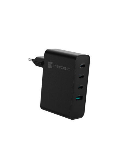 Natec Ładowarka Sieciowa Ribera Gan 3X Usb-C 1X Usb-A 100W Czarna