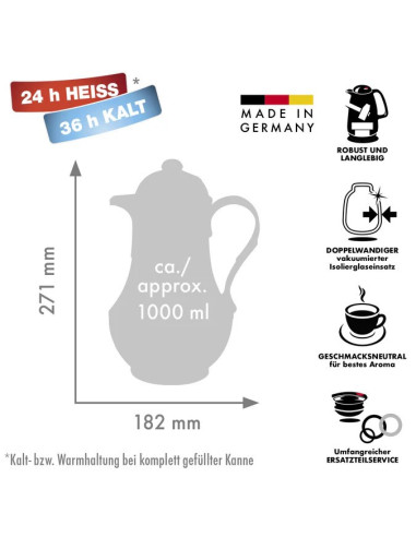 Rotpunkt Dzbanek Termos, 1,0 L, Ivory (Ecru) 230/I