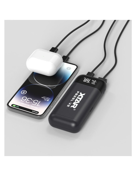 Xtar Ładowarka Z Funkcją Power Bank Do Akumulatorów Cylindrycznych Li-Ion 18650/20700/21700 Czarna - 2 Kanały Pb2Slv2