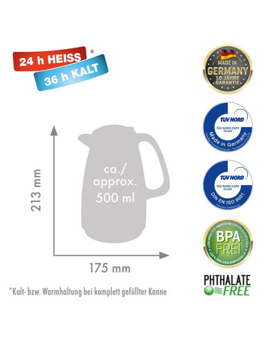 Rotpunkt Dzbanek Termos, 1,5 L, Sparking Black (Cz