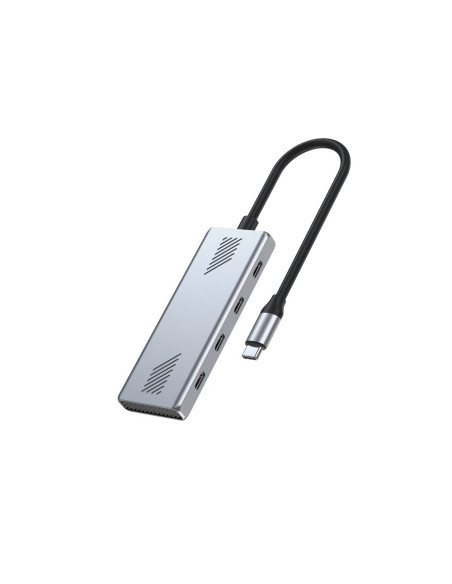 Gembird 4-Portowy Hub Usb-C 3.2 (Gen 2) Typu C Szary