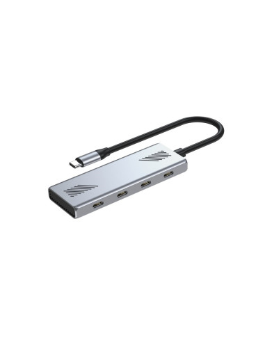 Gembird 4-Portowy Hub Usb-C 3.2 (Gen 2) Typu C Szary