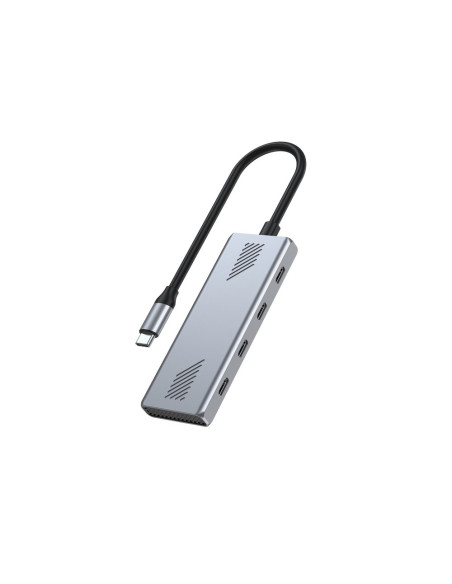 Gembird 4-Portowy Hub Usb-C 3.2 (Gen 2) Typu C Szary