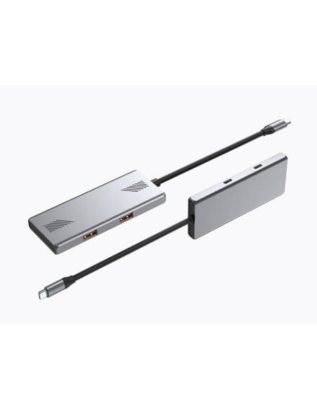 Gembird 4-Portowy Hub Usb 3.2 (Gen 2) Typu C Z 4 Portami A + C Szary