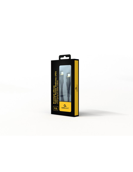 Gembird Kabel Usb Typ-C Power Delivery (Pd) 60 W, "Premium Silicon", Oplot Silikonowy, 1.5 M, Czarny