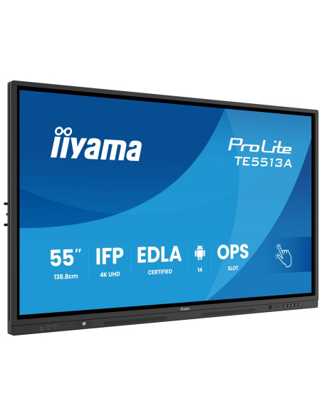 Iiyama Te5513A-B2Ag Signage Display Interaktywny Płaski Panel 138,7 Cm (54.6") Wi-Fi 500 Cd/M2 4K Ultra Hd Czarny Ekran Dotykowy