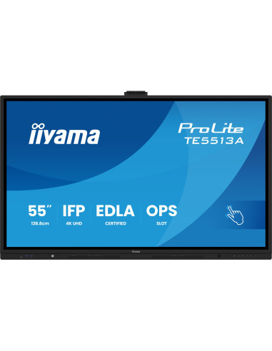 Iiyama Te5513A-B2Ag Signage Display Interaktywny Płaski Panel 138,7 Cm (54.6") Wi-Fi 500 Cd/M2 4K Ultra Hd Czarny Ekran Dotykowy