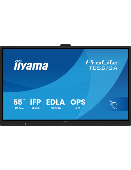 Iiyama Te5513A-B2Ag Signage Display Interaktywny Płaski Panel 138,7 Cm (54.6") Wi-Fi 500 Cd/M2 4K Ultra Hd Czarny Ekran Dotykowy