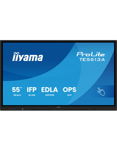 Iiyama Te5513A-B2Ag Signage Display Interaktywny Płaski Panel 138,7 Cm (54.6") Wi-Fi 500 Cd/M2 4K Ultra Hd Czarny Ekran Dotykowy