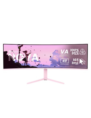 Arozzi Nova 49” Curved Monitor Komputerowy 124,5 Cm (49") 5120 X 1440 Px Dual Qhd Led Różowy
