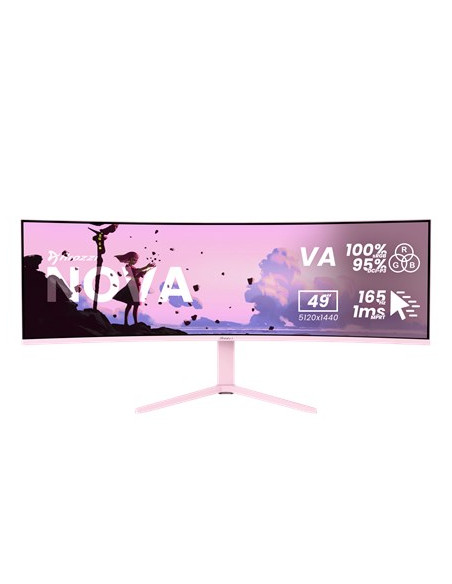 Arozzi Nova 49” Curved Monitor Komputerowy 124,5 Cm (49") 5120 X 1440 Px Dual Qhd Led Różowy