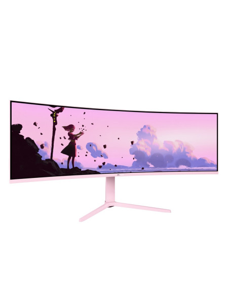 Arozzi Nova 49” Curved Monitor Komputerowy 124,5 Cm (49") 5120 X 1440 Px Dual Qhd Led Różowy