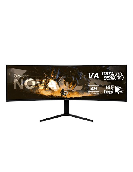 Arozzi Nova 49” Curved Monitor Komputerowy 124,5 Cm (49") 5120 X 1440 Px Dual Qhd Led Czarny