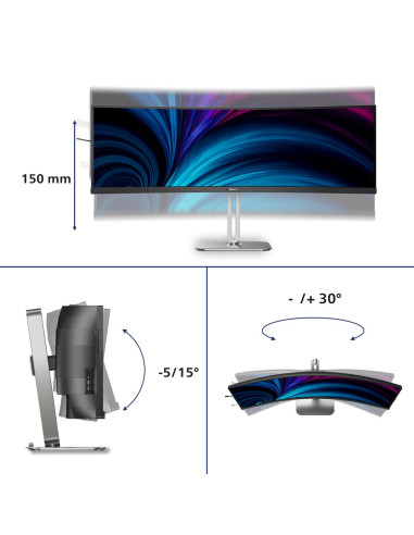 Philips 5000 Series 49B2U5900C/00 Monitor Komputerowy 124 Cm (48.8") 5120 X 1440 Px Dual Qhd Lcd Czarny