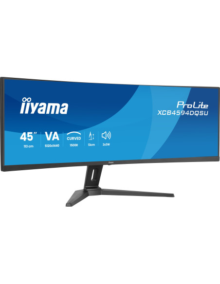 Iiyama Prolite Xcb4594Dqsu-B1 Monitor Komputerowy 113 Cm (44.5") 5120 X 1440 Px Dual Qhd Led Czarny