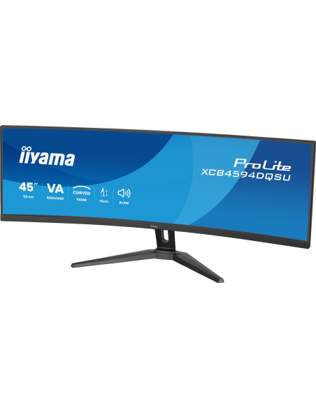 Iiyama Prolite Xcb4594Dqsu-B1 Monitor Komputerowy 113 Cm (44.5") 5120 X 1440 Px Dual Qhd Led Czarny