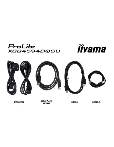 Iiyama Prolite Xcb4594Dqsu-B1 Monitor Komputerowy 113 Cm (44.5") 5120 X 1440 Px Dual Qhd Led Czarny