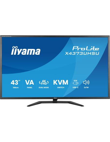Iiyama Prolite X4373Uhsu-B2 Monitor Komputerowy 108 Cm (42.5") 3840 X 2160 Px 4K Ultra Hd Led Czarny