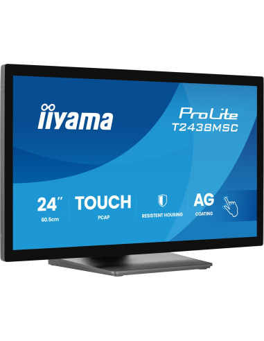Iiyama Prolite T2438Msc-B2 Monitor Komputerowy 60,5 Cm (23.8") 1920 X 1080 Px Full Hd Led Ekran Dotykowy Czarny
