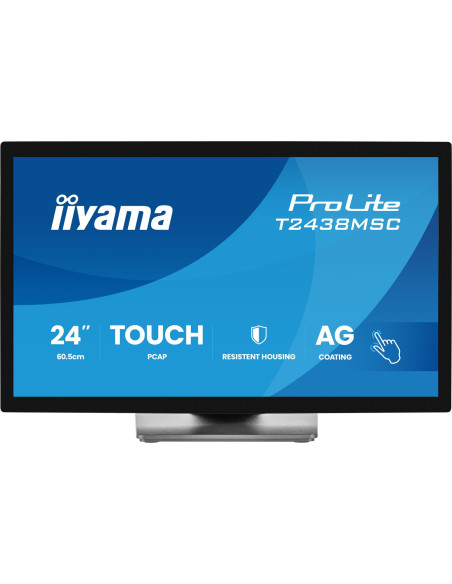 Iiyama Prolite T2438Msc-B2 Monitor Komputerowy 60,5 Cm (23.8") 1920 X 1080 Px Full Hd Led Ekran Dotykowy Czarny