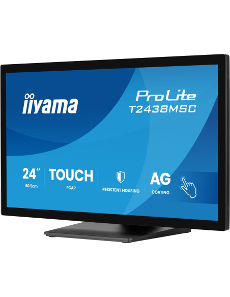 Iiyama Prolite T2438Msc-B2 Monitor Komputerowy 60,5 Cm (23.8") 1920 X 1080 Px Full Hd Led Ekran Dotykowy Czarny